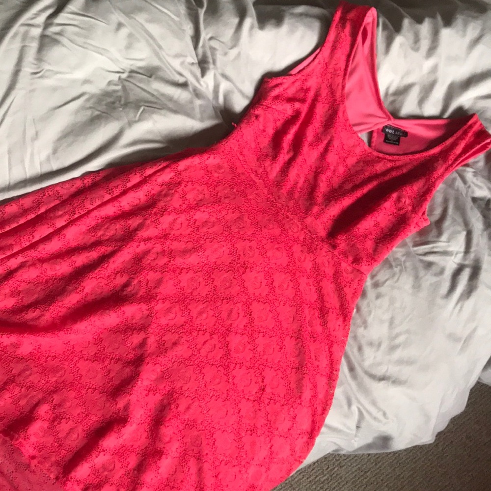 Coral lace dress